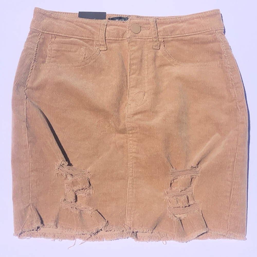 Black Label C’est Toi Tan Distressed Corduroy Mini Skirt small NWT! 🤎
